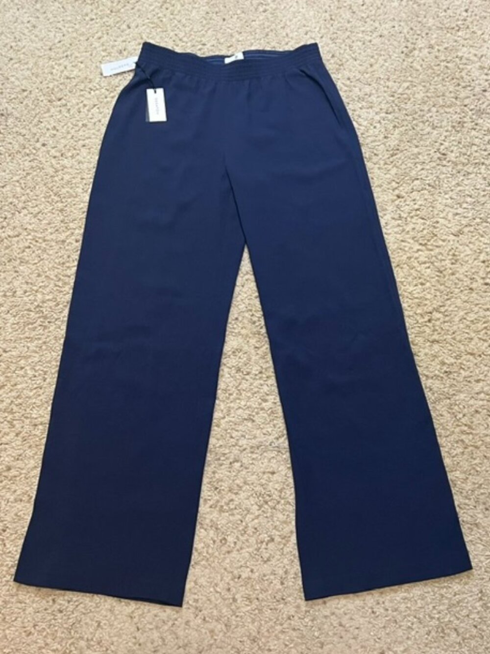 Aritzia Babaton Navy Blue Kopel Pants Relaxed Wide Leg Size Medium New NWT